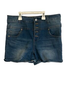 Girls Rue 21 Jean Shorts Size 9/10 Button Up Closure With Pocket Accents